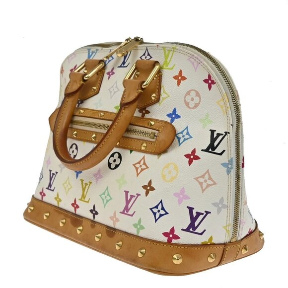 LOUIS VUITTON LV Logo Alma Hand Bag Monogram Multi Color White M92647 55EF967 - Picture 2 of 15